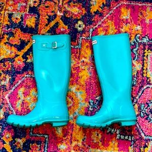 Teal hunter boots